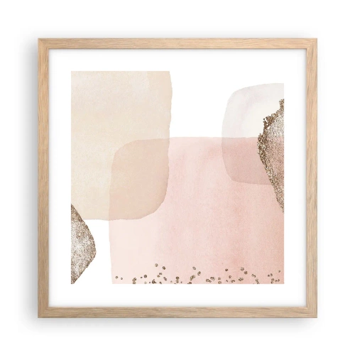 Affiche dans un chêne clair - Poster - Regard à travers la couleur - 40x40 cm