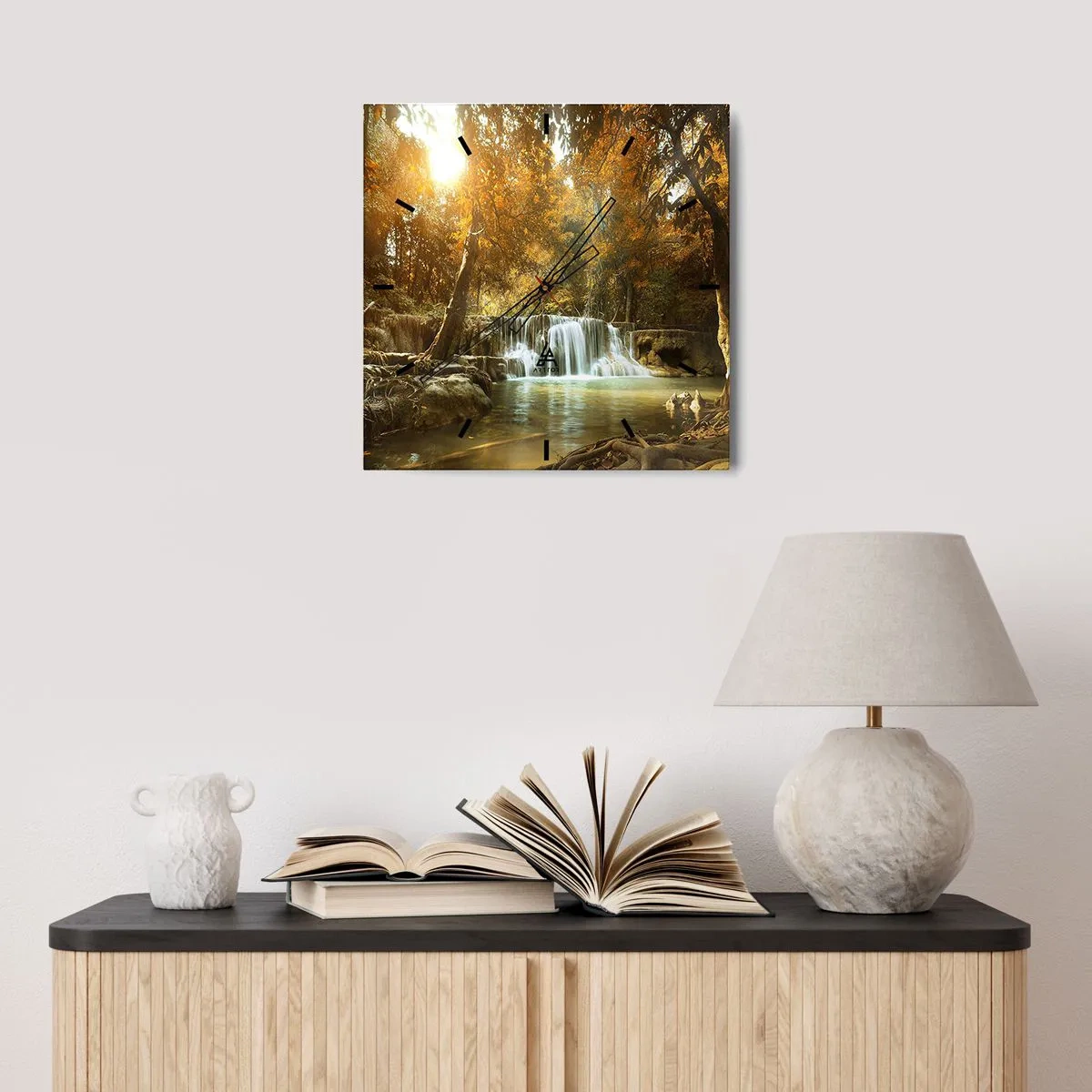 Horloge murale - Pendule murale - Cascade du parc - 40x40 cm