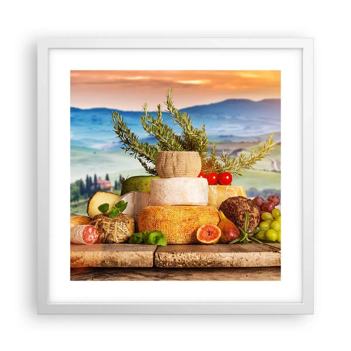 Affiche dans un cadre blanc - Poster - La joie de vivre à l'italienne - 40x40 cm
