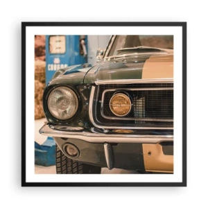 Affiche dans un cadre noir - Poster - Rencontre avec une légende - 60x60 cm