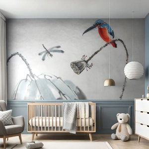 Papier Peint Photo Standard Eco - La vie du champ - Abstraction, Oiseau, Fleur - 400x280 cm