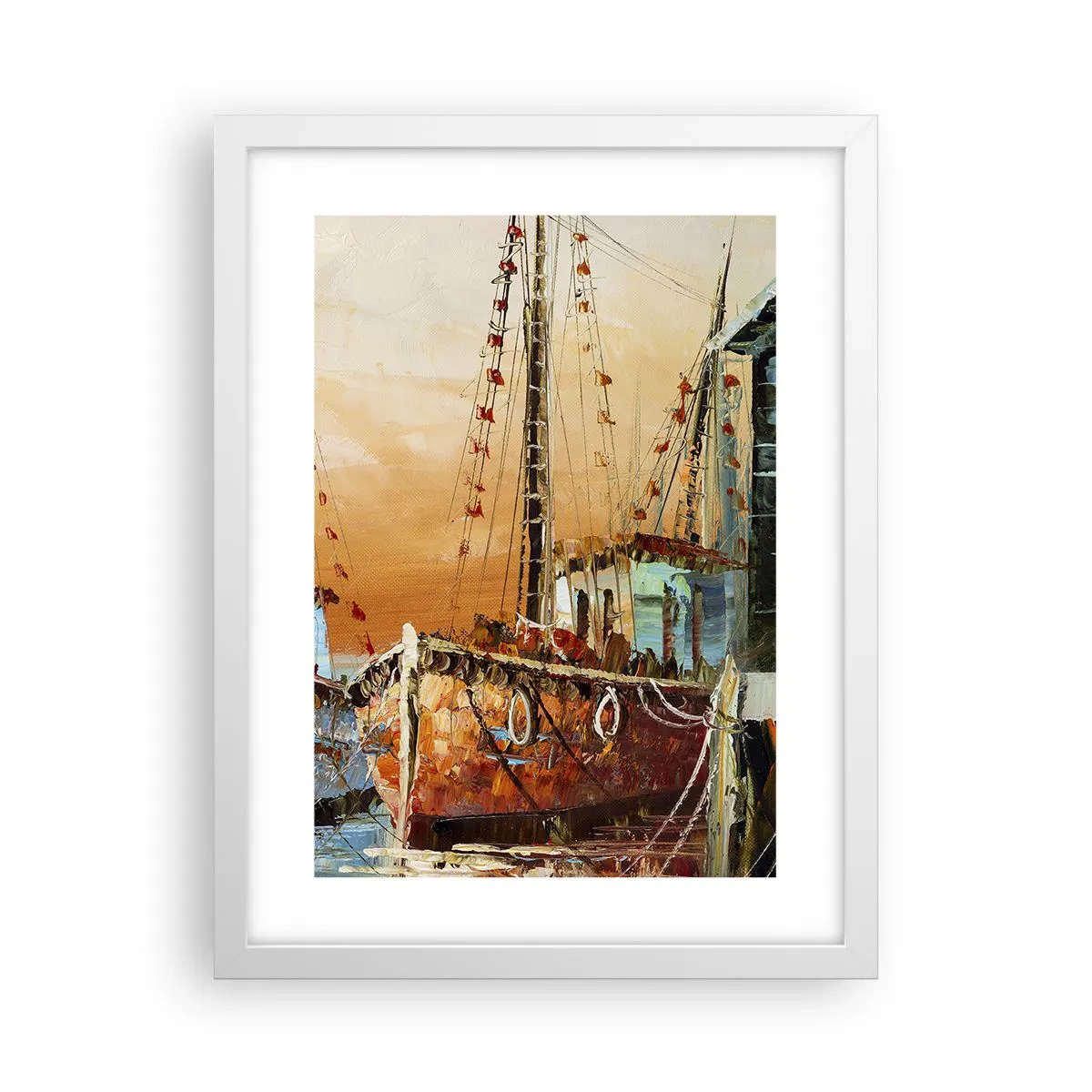 Affiche dans un cadre blanc - Poster - Retour tranquille - 30x40 cm