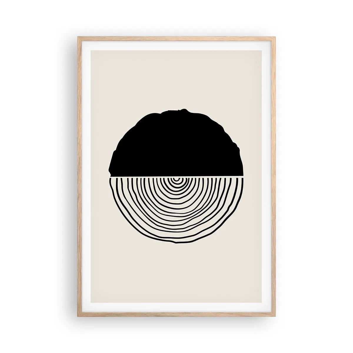 Affiche dans un chêne clair - Poster - Moitié-moitié - 70x100 cm