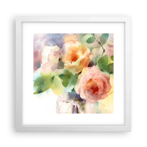 Affiche dans un cadre blanc - Poster - Délicat comme l'aquarelle - 30x30 cm