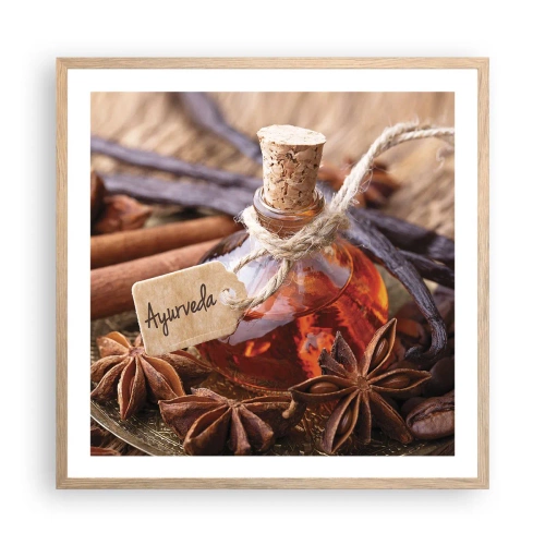 Affiche dans un chêne clair - Poster - Vers l'unité du corps et de l'esprit - 60x60 cm