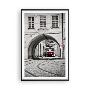 Affiche dans un cadre noir - Poster - Dans le labyrinthe de la ville - 61x91 cm