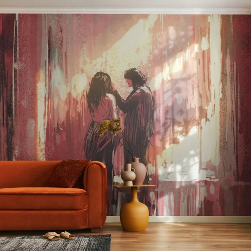 Papier Peint Photo Premium Sand - L'éternel spectacle de l'amour - Abstraction, Femme, Amour - 450x315 cm
