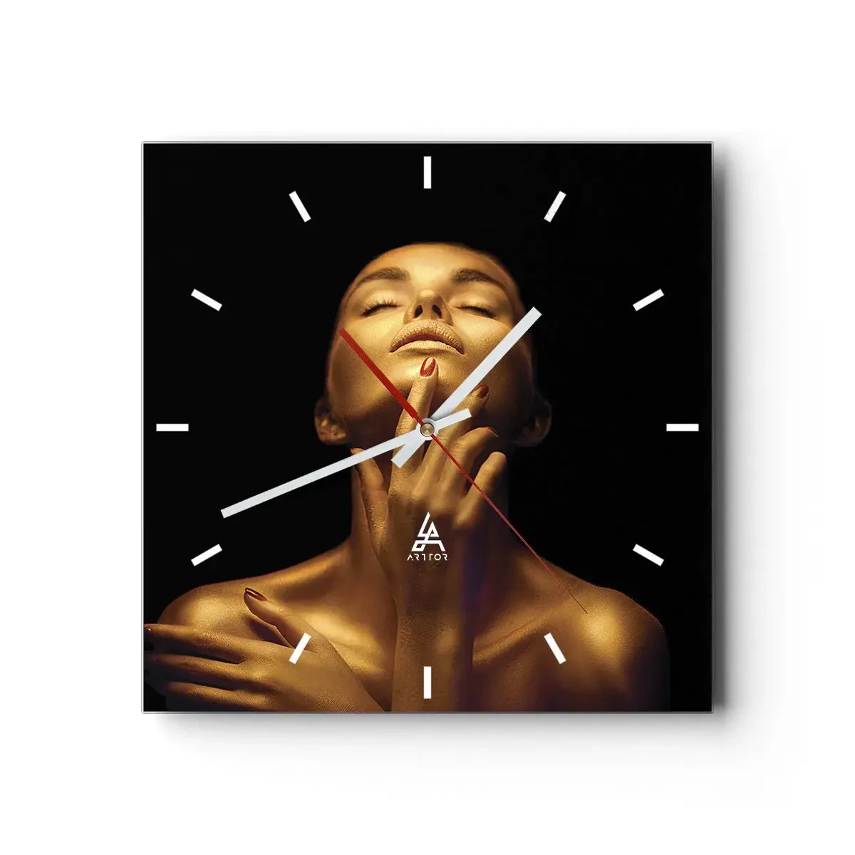 Horloge murale - Pendule murale - Comme de la soie dorée - 40x40 cm