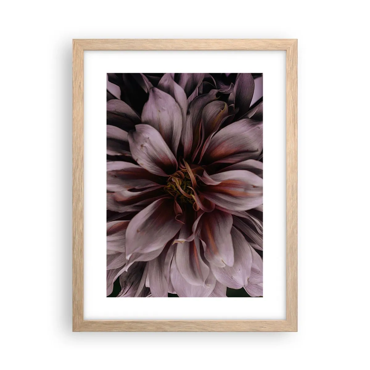 Affiche dans un chêne clair - Poster - Un coeur fleuri - 30x40 cm