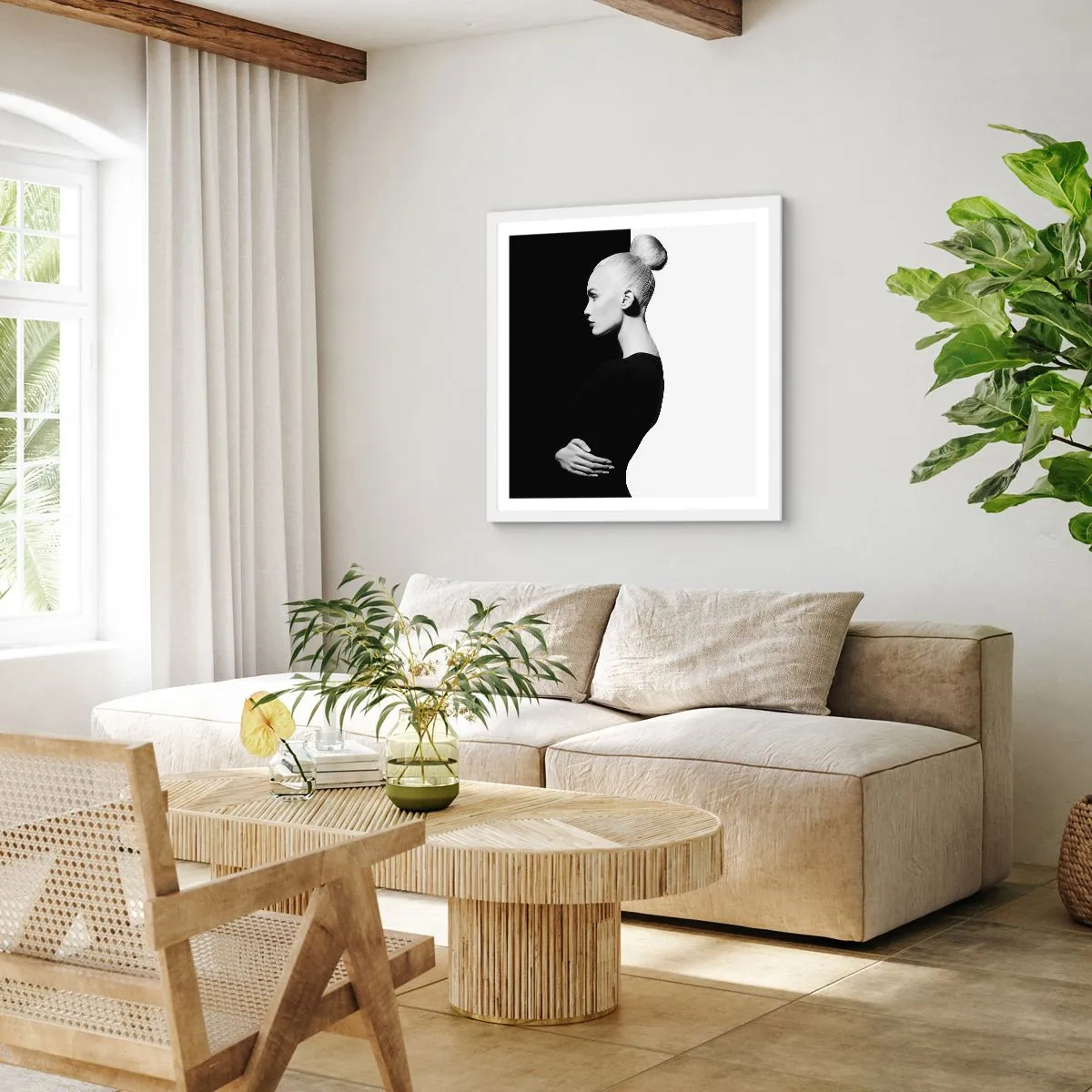 Affiche dans un cadre blanc - Poster - Tout simplement une femme - 30x30 cm