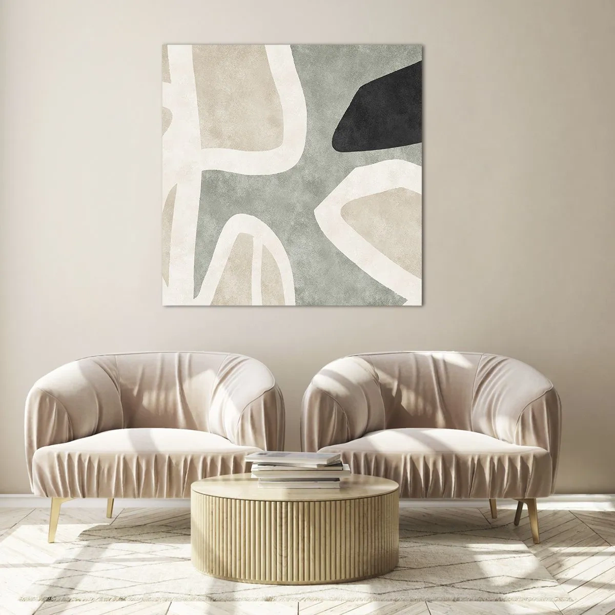 Impression sur verre - Image sur verre - Composition pour motif noir - 60x60 cm