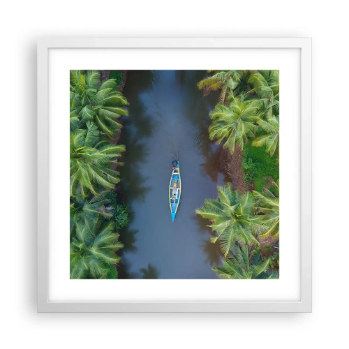 Affiche dans un cadre blanc - Poster - Sur un sentier tropical - 40x40 cm