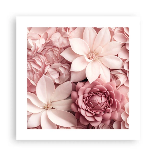 Affiche - Poster - Dans les pétales roses - 40x40 cm