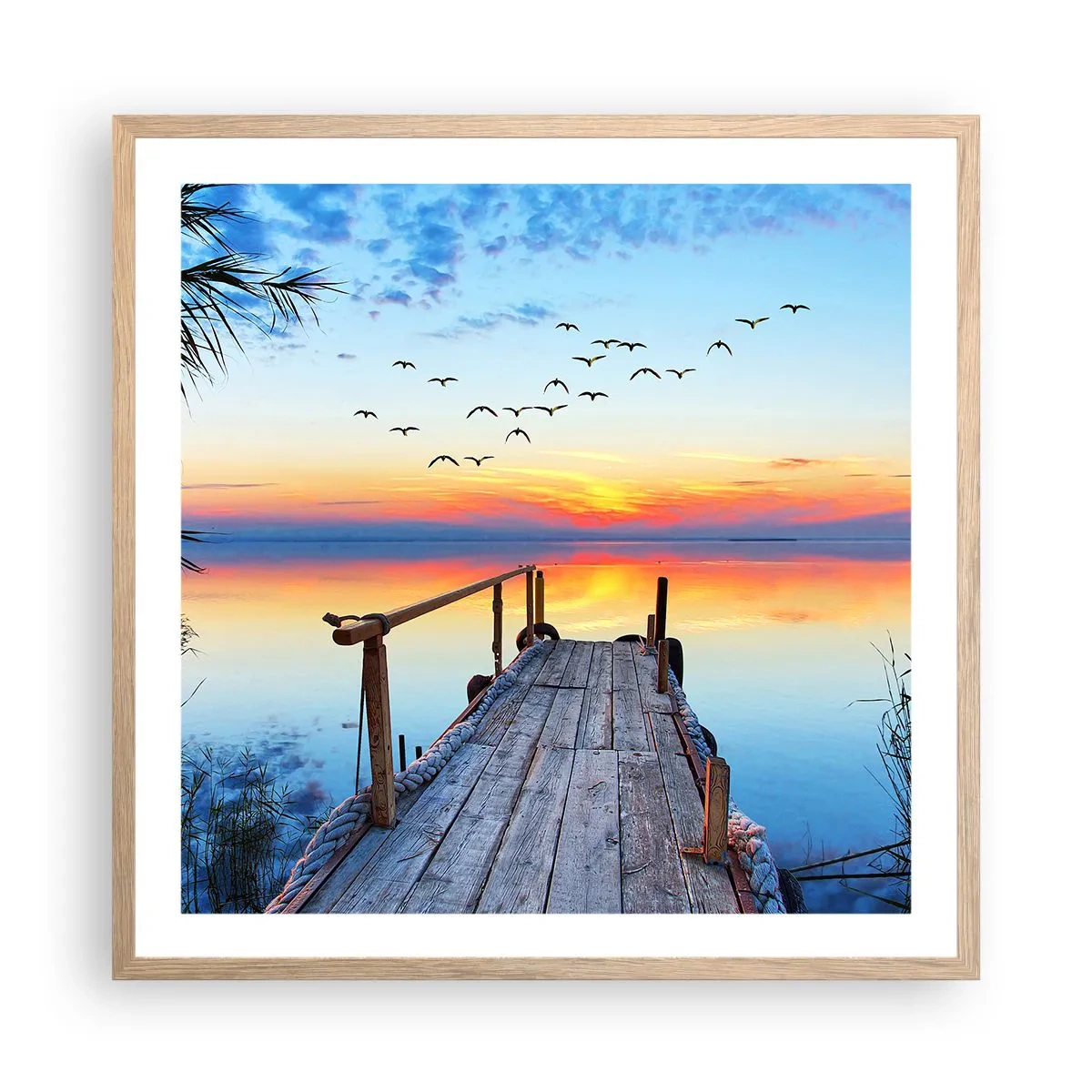 Affiche dans un chêne clair - Poster - Il est temps de rentrer... - 60x60 cm