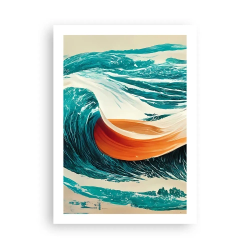 Affiche - Poster - Une vague dynamique aux couleurs abstraites - 50x70cm - Le rêve d'un surfeur - Décoration murale moderne pour le salon et la chambre ARTTOR