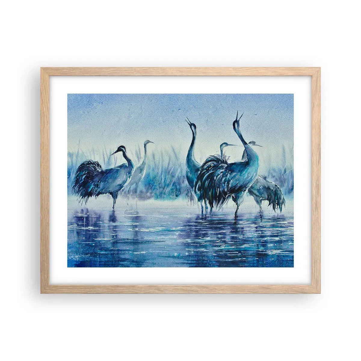 Affiche dans un chêne clair - Poster - Réunion matinale - 50x40 cm