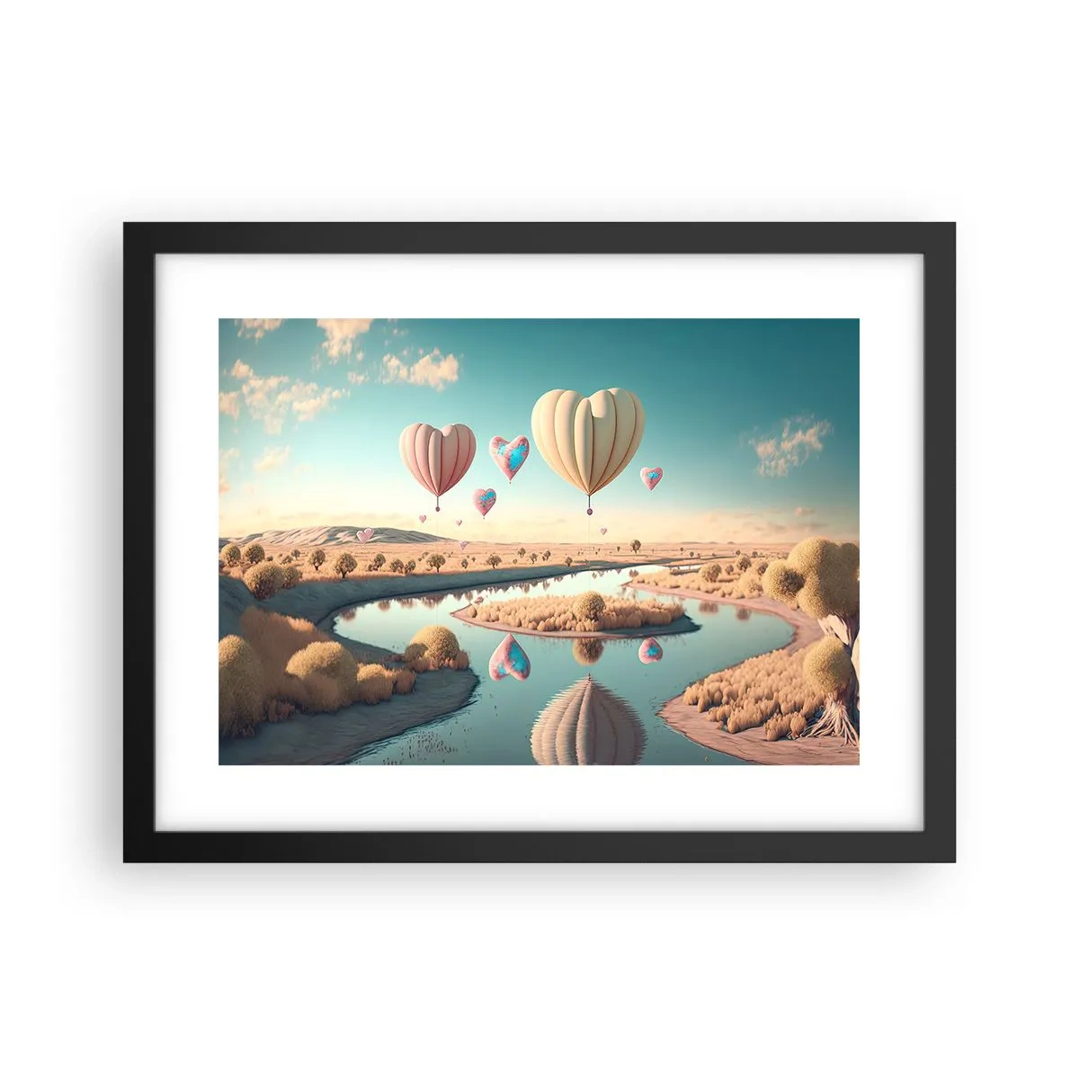 Affiche dans un cadre noir - Poster - L'amour te permet de t'élever - 40x30 cm