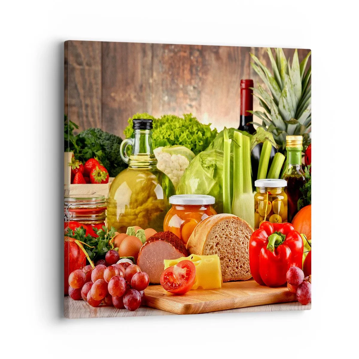 Impression sur toile - Image sur toile - Fumé, cuit au four et mariné - 40x40 cm