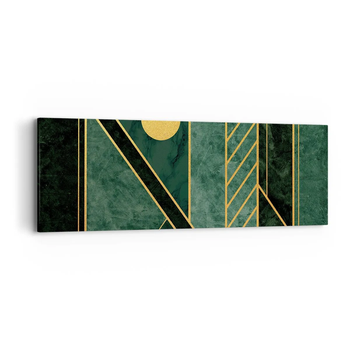 Impression sur toile - Image sur toile - Dynamique or et azur - 90x30 cm