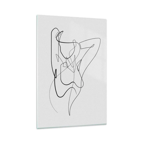 Impression sur verre - Image sur verre - Contour minimaliste d'une silhouette féminine - 80x120cm - Vraiment, tu es comme ça... - Décoration murale moderne pour le salon et la chambre ARTTOR