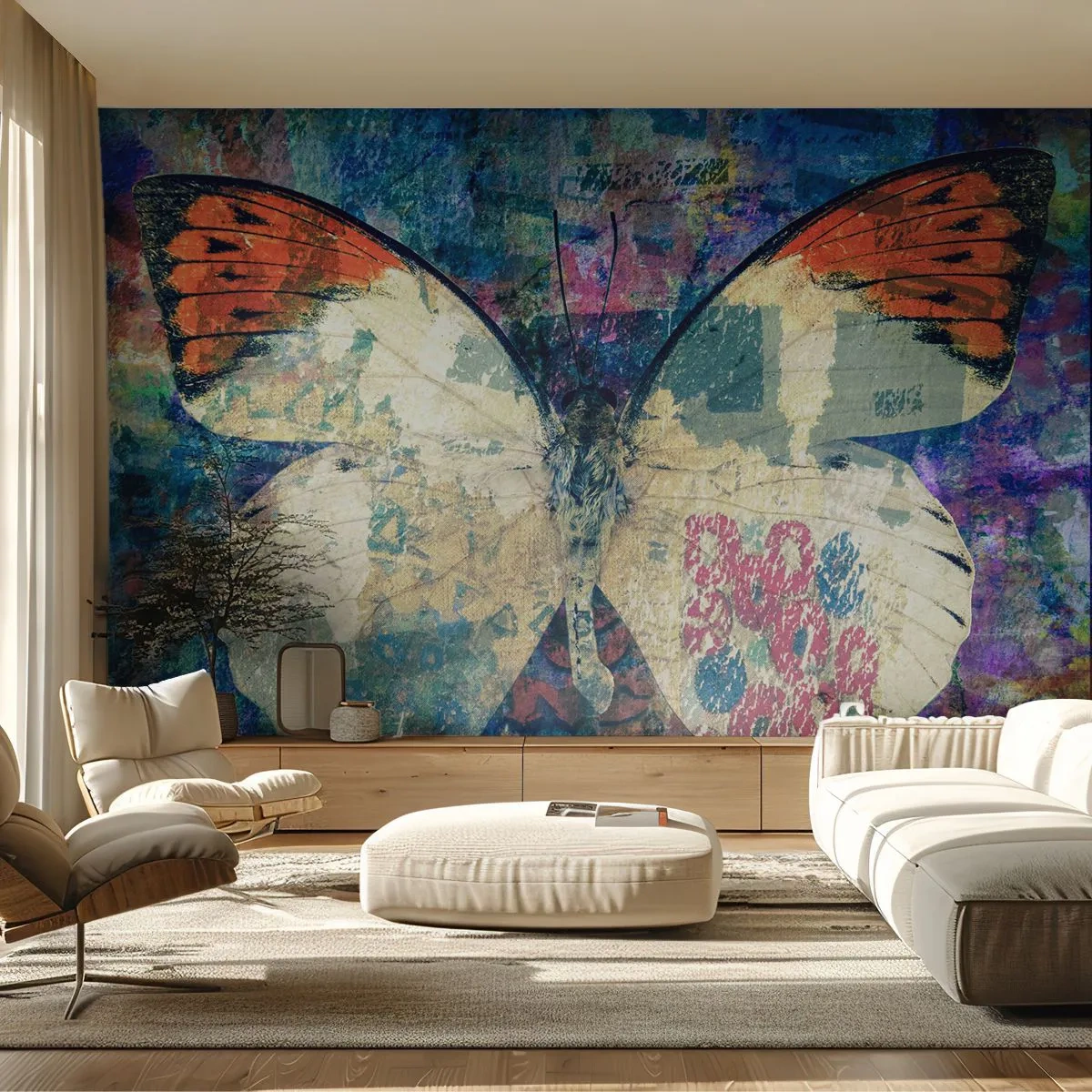 Papier Peint Photo Standard Eco - Fragilité subtile - Papillon, Abstraction, Morceau - 200x140 cm