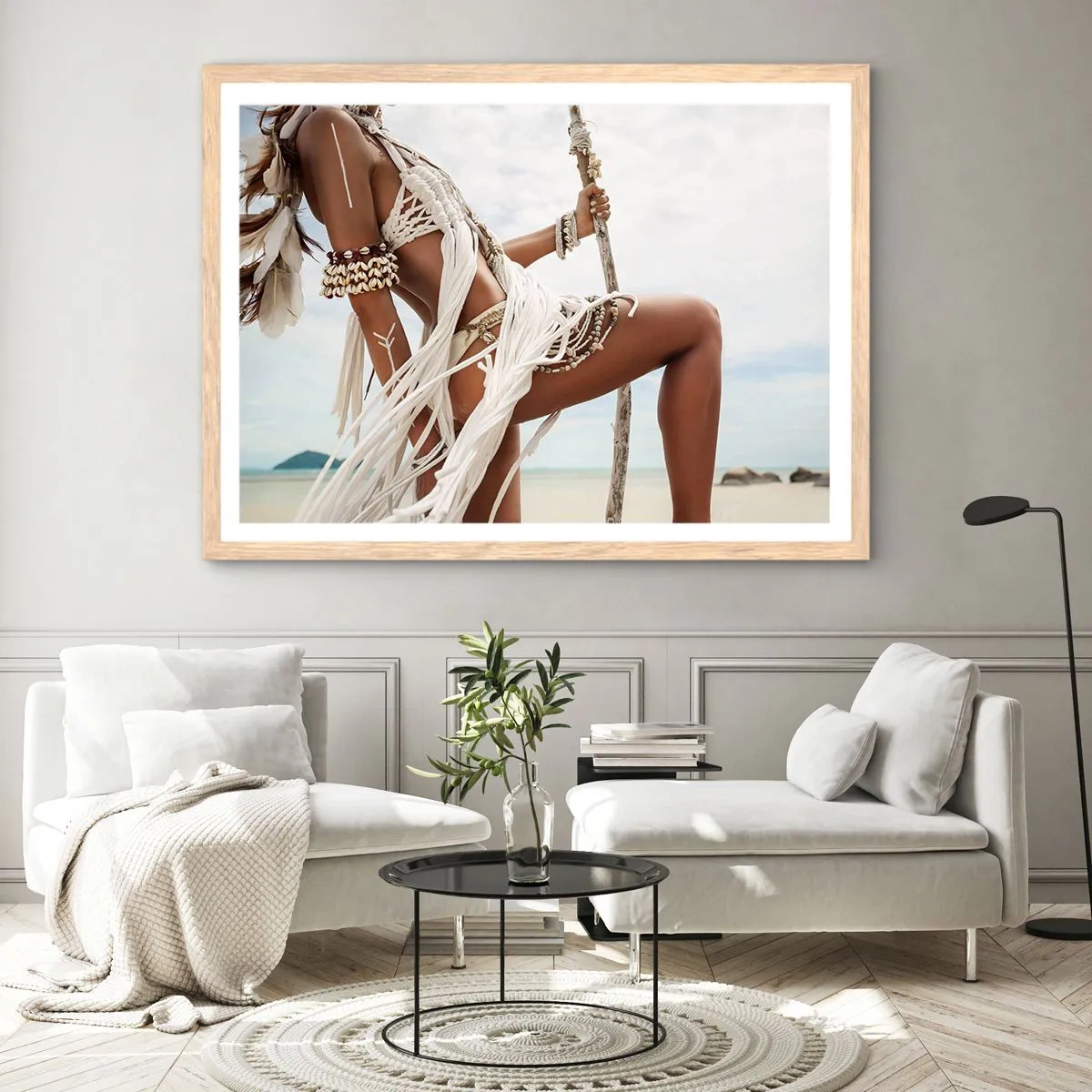 Affiche dans un chêne clair - Poster - Prêtresse du soleil - 100x70 cm