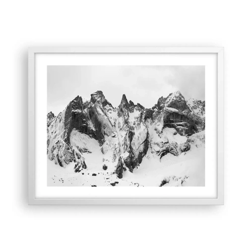 Affiche dans un cadre blanc - Poster - Crête dangereuse de granit - 50x40 cm