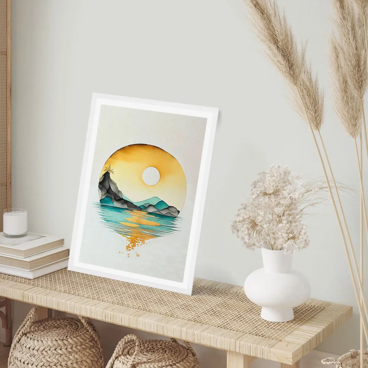 Affiche dans un cadre blanc - Poster - Dans le cercle de la beauté - 30x40 cm