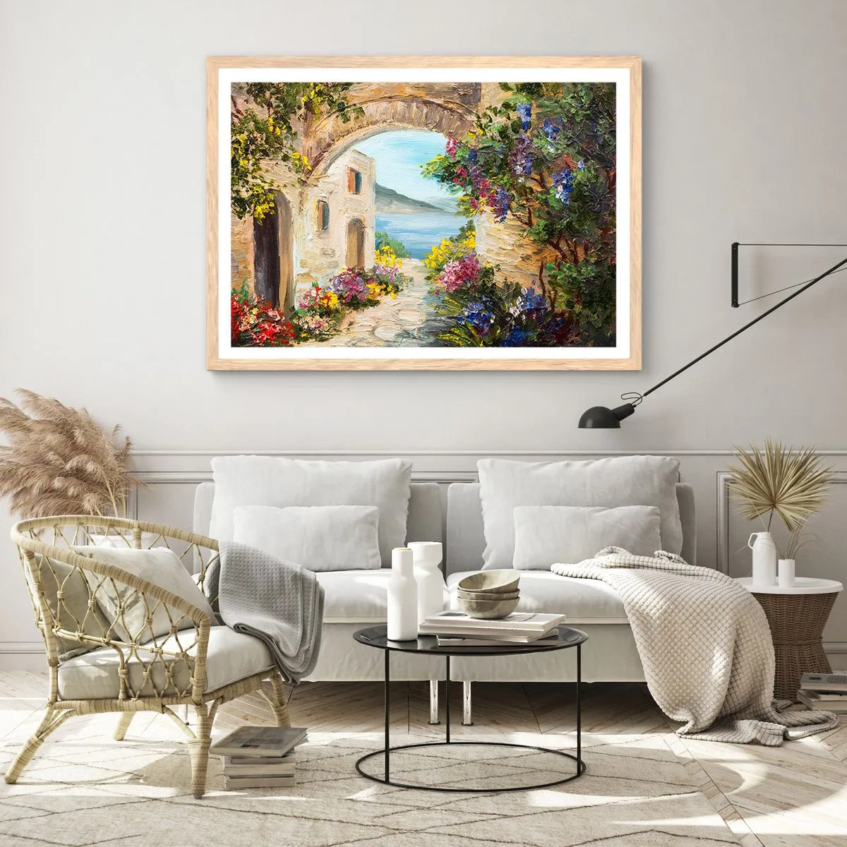 Affiche dans un chêne clair - Poster - Le charme d'une province côtière - 70x50 cm