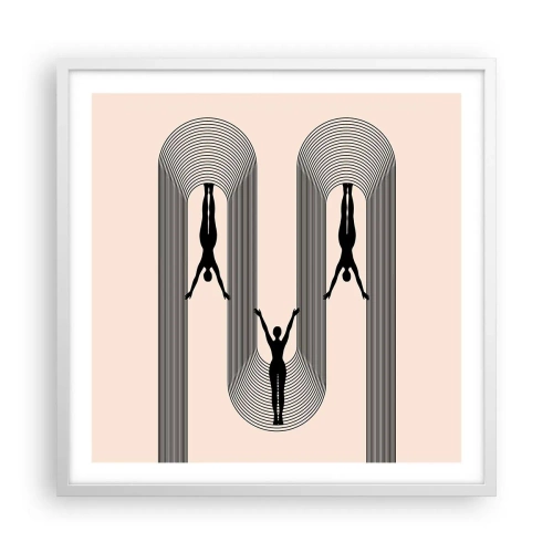 Affiche dans un cadre blanc - Poster - Les jambes en l’air - 60x60 cm