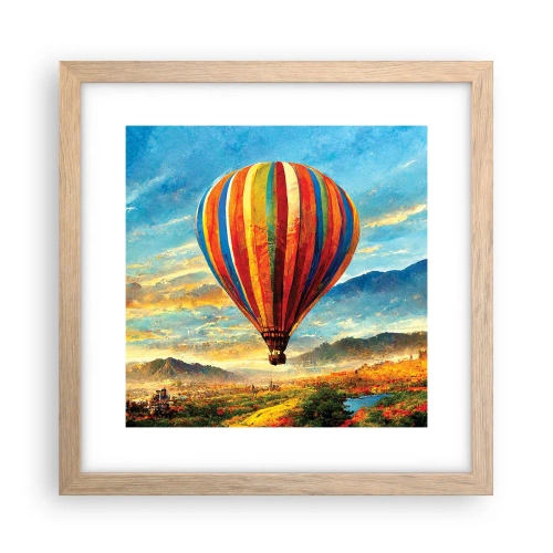 Affiche dans un chêne clair - Poster - Dans le silence on voit mieux - 30x30 cm