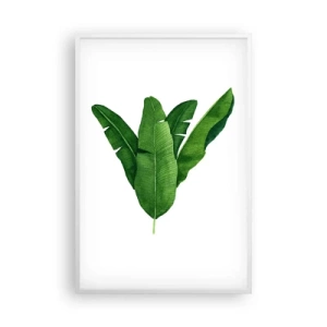 Affiche dans un cadre blanc - Poster - Symétrie verte - 61x91 cm