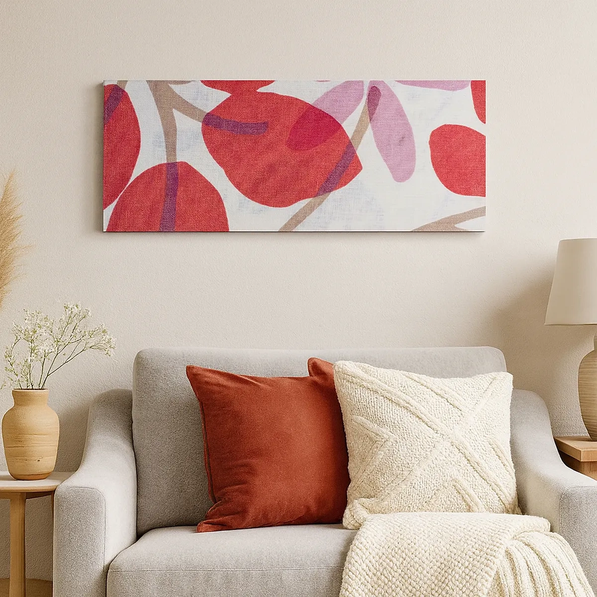 Impression sur toile - Image sur toile - Composition florale dans les roses - 30x30 cm