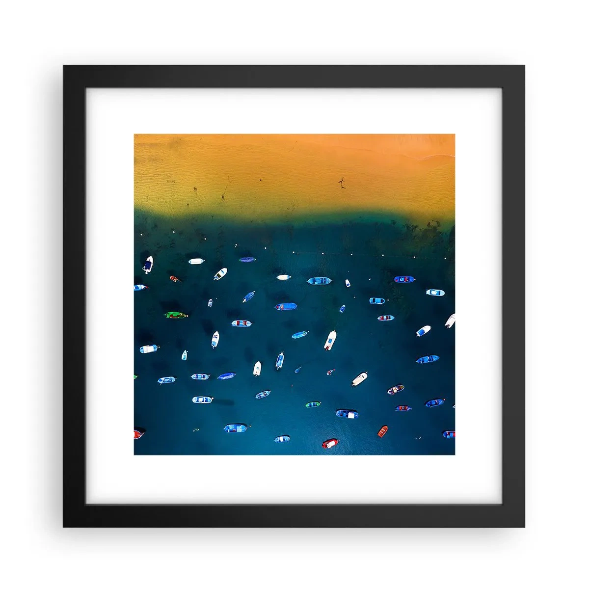 Affiche dans un cadre noir - Poster - Jeu de vacances - 30x30 cm