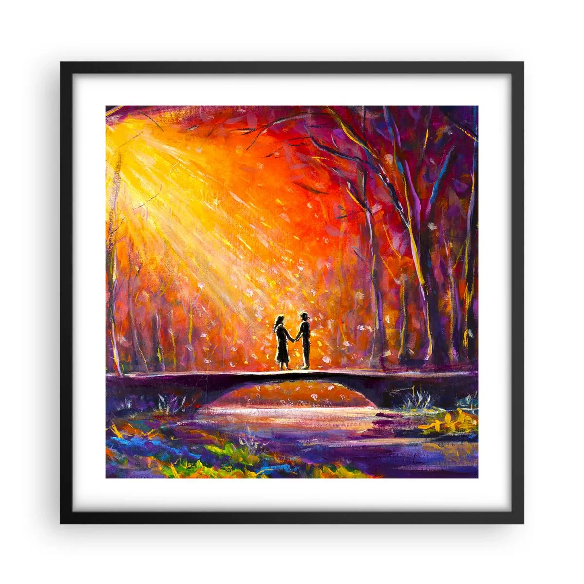 Affiche dans un cadre noir - Poster - Le ciel les aime aussi - 50x50 cm