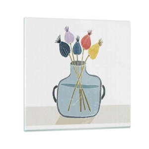 Impression sur verre - Image sur verre - Comme s'il avait semé des graines de pavot - 50x50 cm