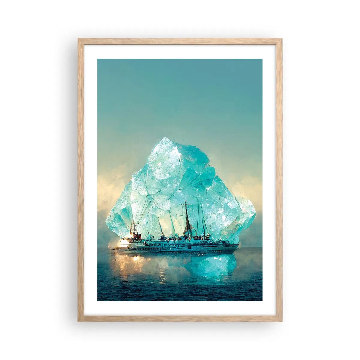 Affiche dans un chêne clair - Poster - Diamant arctique - 50x70 cm
