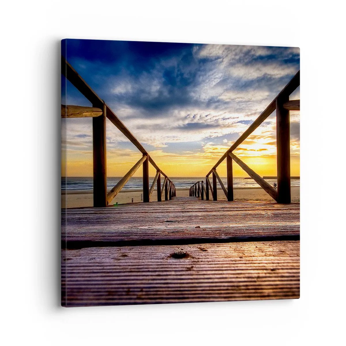 Impression sur toile - Image sur toile - Directement sur une plage calme au coucher de soleil - 30x30 cm