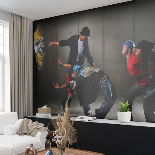 Papier Peint Photo Premium Sand - Danser avec le vent de la rue - Danse, Musique, Personnes - 300x210 cm