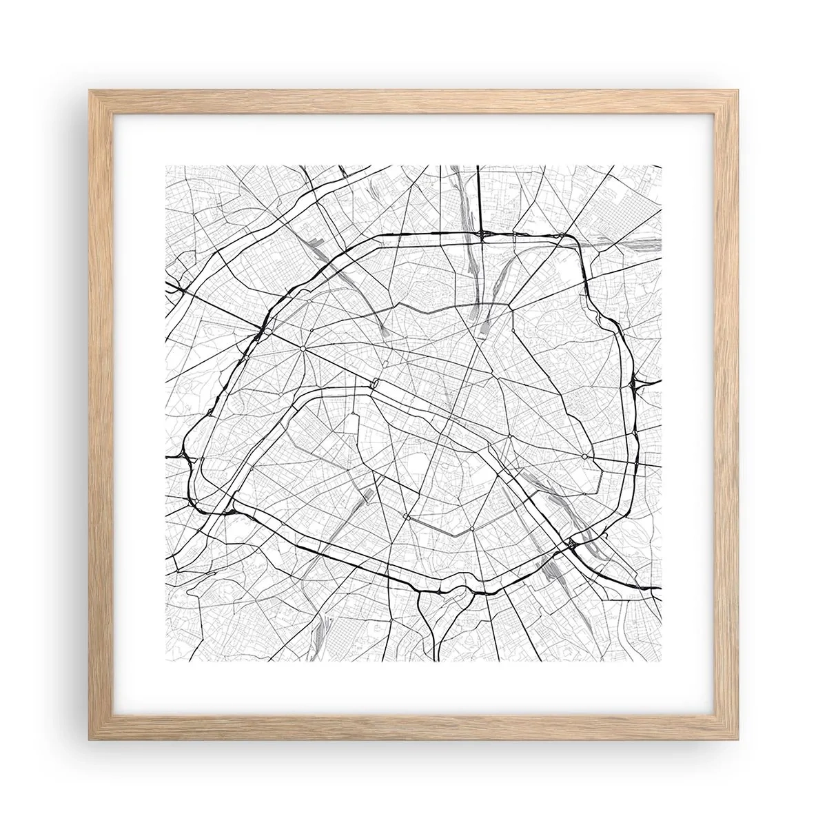 Affiche dans un chêne clair - Poster - Fleur de Paris - 40x40 cm