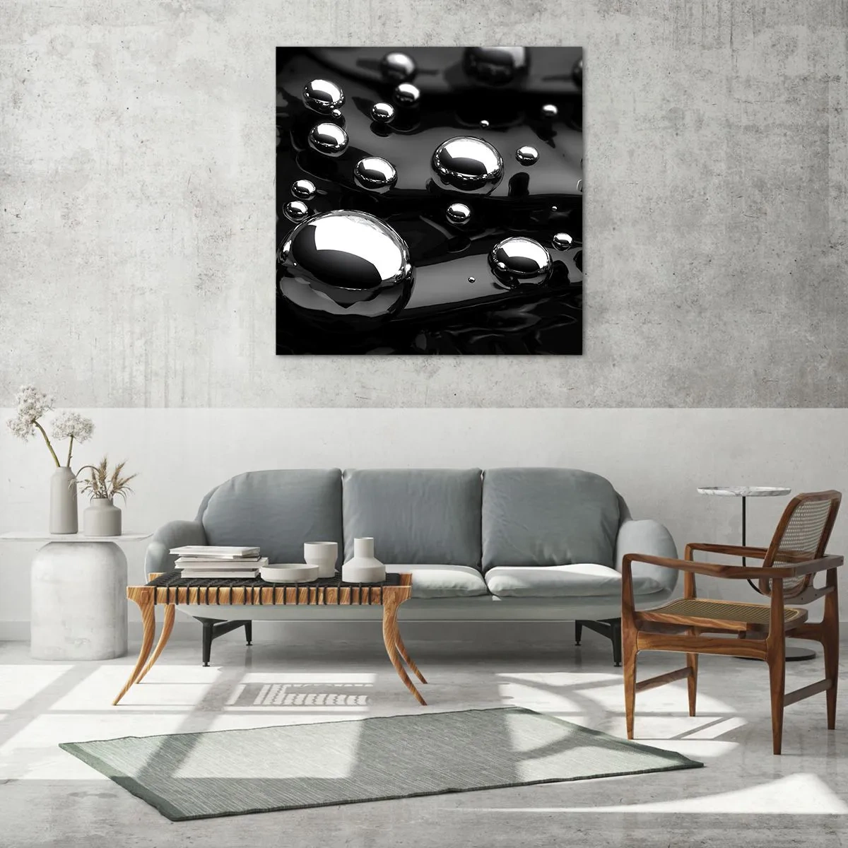 Impression sur verre - Image sur verre - D'un ton noir - 70x70 cm