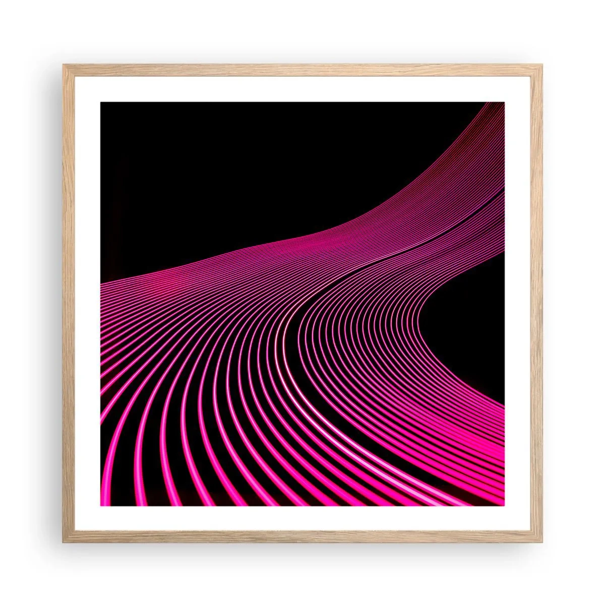 Affiche dans un chêne clair - Poster - Avenue de lumière - 60x60 cm