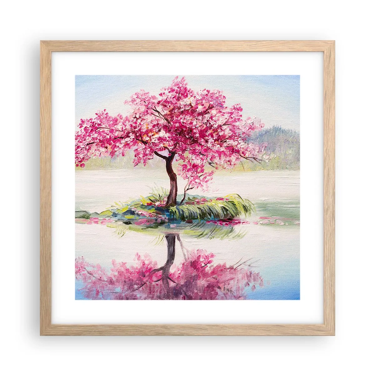 Affiche dans un chêne clair - Poster - Fête du Printemps - 40x40 cm