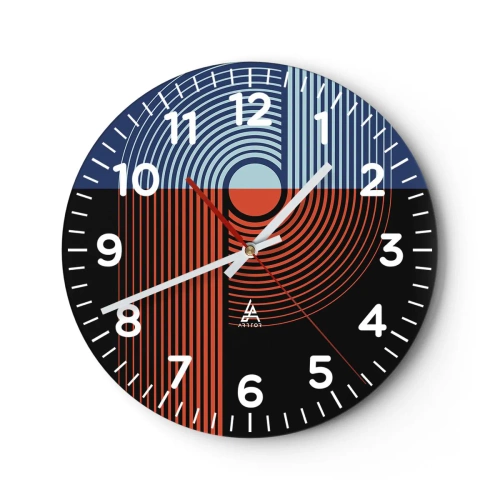 Horloge murale - Pendule murale - Dans une étreinte géométrique - 30x30 cm