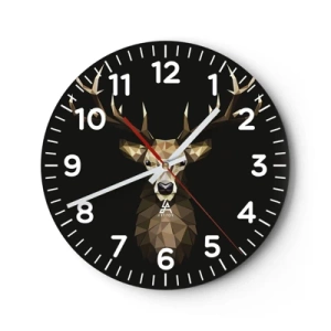 Horloge murale - Pendule murale - Cerf cubique - 30x30 cm
