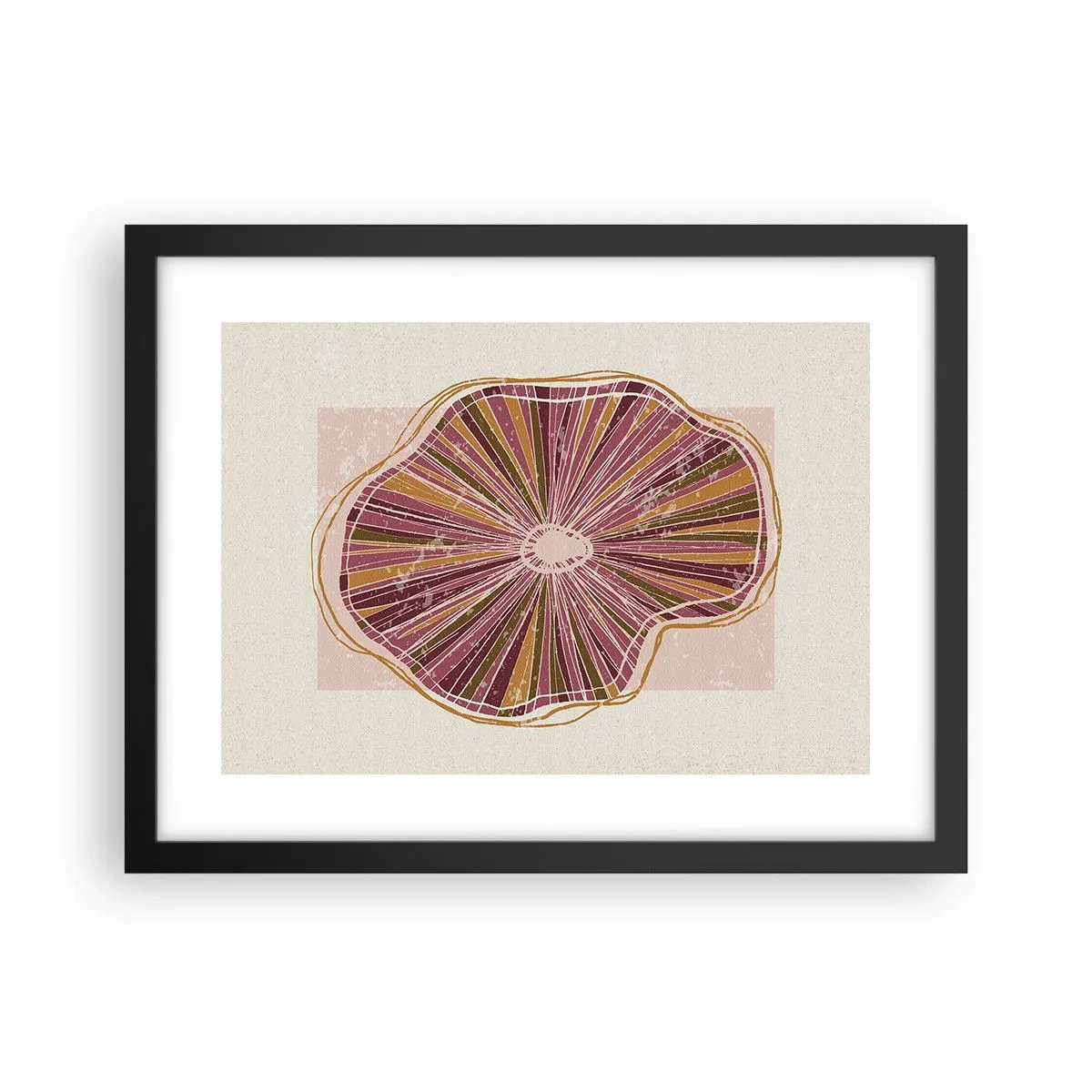 Affiche dans un cadre noir - Poster - Abstraction rayonnante - 40x30 cm