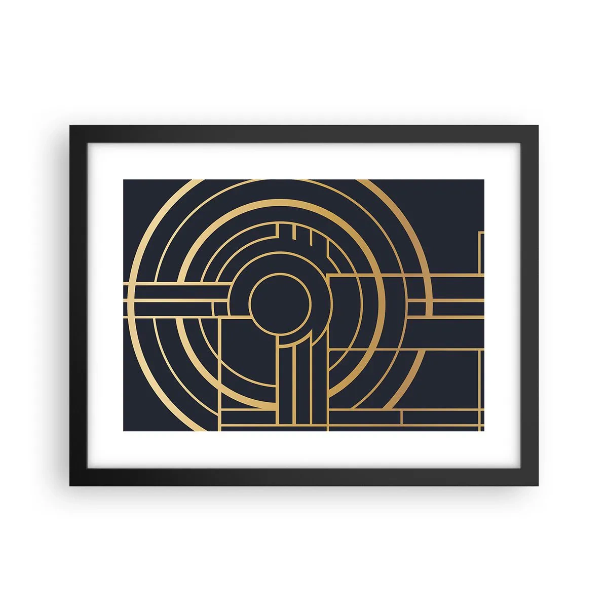 Affiche dans un cadre noir - Poster - Rotation des éléments - 40x30 cm