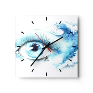 Horloge murale - Pendule murale - Plongez-vous dans le bleu du regard - 40x40 cm