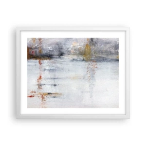 Affiche dans un cadre blanc - Poster - Derrière l'air un rideau - 50x40 cm