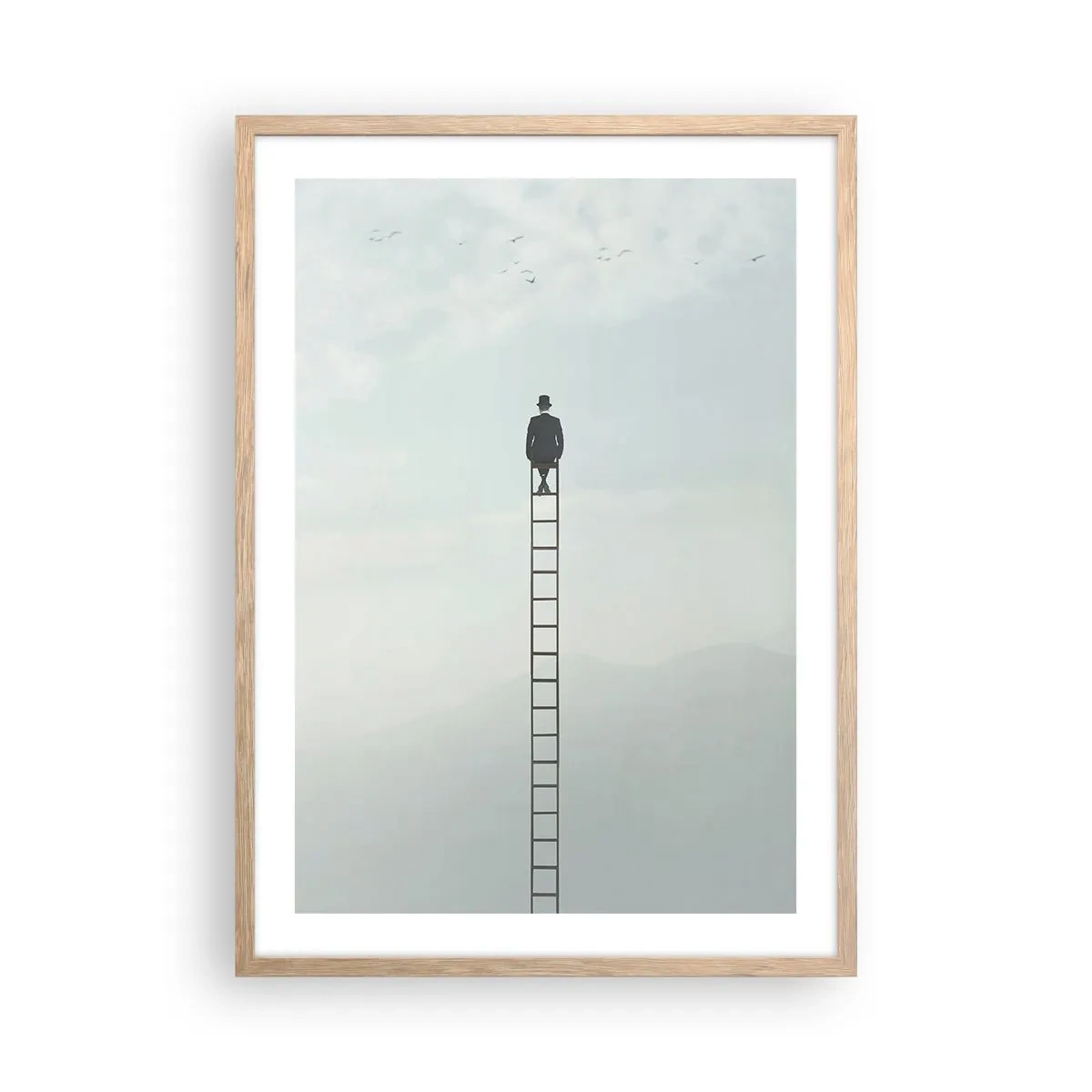 Affiche dans un chêne clair - Poster - Se soulever au-dessus - 50x70 cm